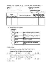 Bài kiểm tra Cuối học kì II môn Toán Lớp 3 - Năm học 2020-2021 - Trường Tiểu học Hòa Tú B